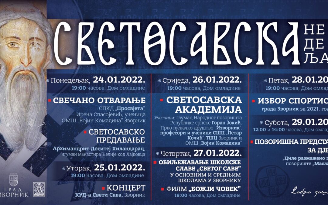 U ponedeljak počinje Svetosavska nedelja 2022. godine